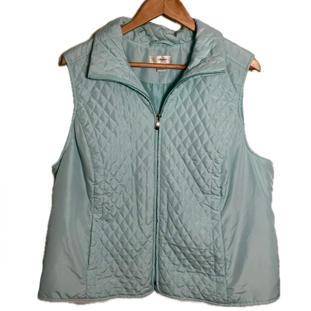 CJ Banks Light Blue Quilted Vest